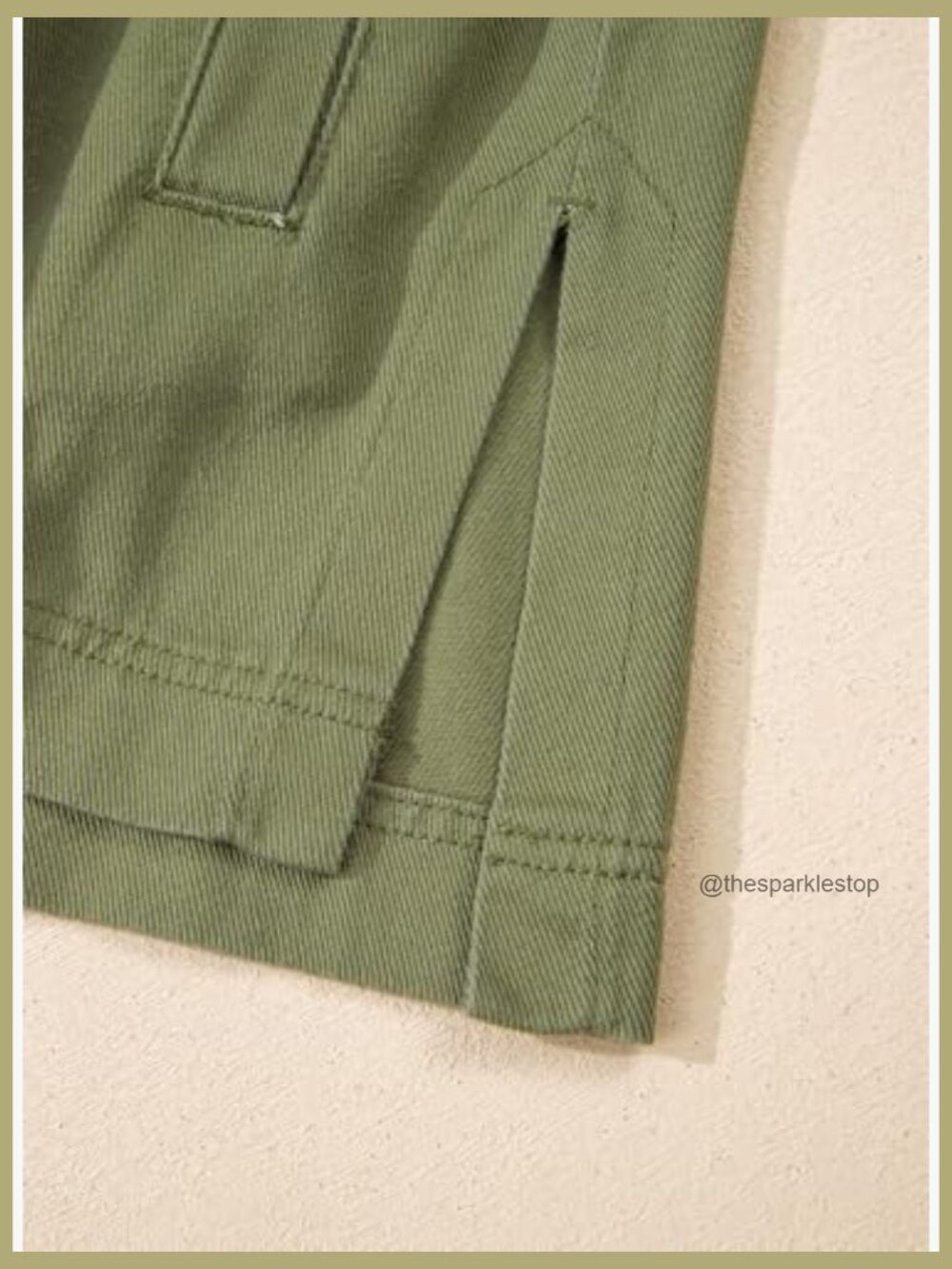 Oversized Boyfriend Denim Jacket with Split Hem, Cotton Blend, Button Front - Picture 6 of 7